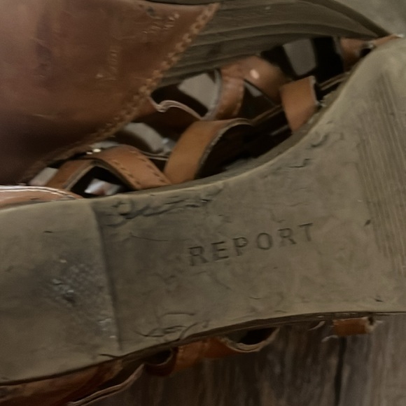 Report Gladiator Brown & Gold Structured Sandals Size 9 - Picture 8 of 8